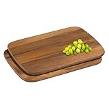 Zassenhaus Frühstücksbrettchen Holz / 2er Set / 28 x 20 cm / aus nachhaltiger Akazie / Brotzeitbrett / pflegeleicht / robust / Vesperbrett Holz