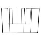 Jextou Schallplattenhalter für Alben – schwarzes Eisen, Schreibtisch-Aufbewahrung, Bücherregal, Zeitungshalter, Kunst-Desktop-Organizer, für Schallplatten, Bücher, Ordner