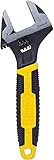 Stanley MaxSteel Einmaulschlüssel (verstellbar, 30 mm x 200 mm Länge, Chrom-Vanadium Stahl, Kopf angewinkelt) 0-90-948
