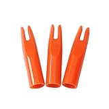 PHILOCS 60Stück Bogenschießen Kunststoff Pfeil-Nocken für OD 6mm Pfeilschäfte Outwear Schaftende Zubehör für Jagdliches Schießen Ersatz Pfeil Schwänze (Orange)