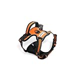 FurDreams Hundegeschirr - Sicheres, weiches Brustgeschirr Hund bequemes Material Reflektoren, Keine Einschränkungen & Würgen inkl. 4 verstellbaren Riemen, kein Ziehen (Klein, Orange)