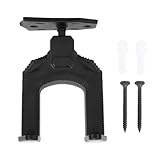 Guitar Wall Mount Automatische Verriegelung Metallhänger Hakenhalter für akustische E -Gitarre Bass Ukulele Schwarz Abs Silikon 2 Expansionsstopfen 2 Schrauben (T123 schwarzer Farbbasis)