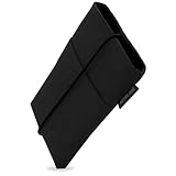 Adore June Handytasche Bene kompatibel mit 6,7-7,0 Zoll Smartphones (wie iPhone 16 Pro Max, 16 Plus, Galaxy S24 Ultra, Pixel 8 Pro), Gummi-Verschluss, Made in Europe, Farbe Schwarz