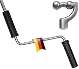 markiso Markisenkurbel 100 cm Verzinkt – Kurbel für Markise mit Kugelhaken/Kugelkopf – Kurbelgestänge verzinkter Stahl, Rostfrei, Ergonomische Griffe, Freilaufend für Leichte Bedienung