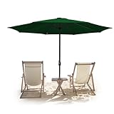 Tubiaz Sonnenschirm 350cm Groß Gartenschirm Wasserabweisende Ampelschirm ohne Ständer,UV-Schutz 30+ Parasol mit Handkurbel Marktschirm für Balkon Garten Terrasse,Grün