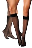 NOQ Elegante Halterlose Strümpfe - Overknees Stutzen Ohne Socken Für Damen, Matte Feinstrümpfe, Komfortbund, Atmungsaktiv, Nahtlos, Hautfreundlich, Klassisch Schwarz, 2er Pack