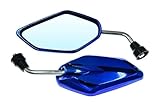Motorrad Rückspiegel Verstellbare Motorrad Lenkerspiegel Zubehör Lenkerendenspiegel Rückstrahler Seitenspiegel(Blau)