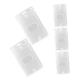 MOTHNUR 5 Stück Transparenter Ausweishalter aus Hartplastik mit Seitlichem Einschub Klare Id Kartenhüllen für Büro Schule Konferenzen und Events Praktische Transparente Kartenhalter zur