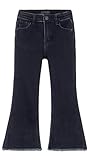 KIDSCOOL SPACE Ausgestellte Jeans für kleine Mädchen, 18 m - 5 Jahre, unverarbeiteter Saum, dehnbare Denim-Hose, Schwarz-2772, 18-24 Monate