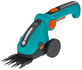 Gardena Set Akku-Grasschere ComfortCut Li: Rasenkantenschere und Teleskopstiel mit Rädern, abwinkelbarer Komforthandgriff mit LED-Anzeige, Messerwechsel ohne Werkzeug (9889-20)