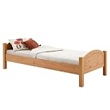 IDIMEX Massivholzbett FLIMS aus massiver Kiefer in buche, stabiles Bett in 90 x 200 cm, schönes Bettgestell mit Fuß- und Kopfteil