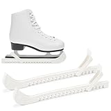 Bafiwu 1 Paar Kufenschoner Eiskunstlauf Schlittschuhe, Verstellbarer Eishockey Schlittschuhe Schoner, Schlittschuh Schoner Zubehör Für Kinder und Erwachsenenkufen (Weiß)