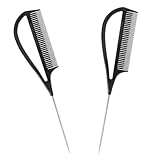 LIFKOME 2 Stück Pack Stielkämme mit Metallspitze Kompakter Haarfärbekamm und Flechtwerkzeug für Präzises Scheiteln und Styling bei Damen