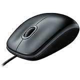 Logitech B100 Maus mit Kabel, USB-Anschluss, 800 DPI Optischer Sensor, 3 Tasten, Für Links- und Rechtshänder, PC/Mac - Schwarz