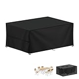 LAMUNI Abdeckung Gartenmöbel Schutzhülle für Gartentische, 200x100x75cm Loungemöbel Abdeckung wasserdichte Loungesofa Abdeckplane Winterfest 420D Oxford Abdeckhauben für Tische, Stühle, Sofas