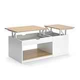 Vicco Couchtisch Avela, Weiß/Sonoma, 55 x 110 cm