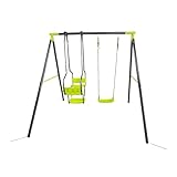 Schaukelgestell Kinder Doppelschaukel 2 in 1 Outdoor Garten Spielplatz Tandem Deluxe