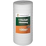 BB-Verpackungen 100 m² Trittschalldämmung 1,0 x 100 m (3 mm stark, sehr gute Schall- und Wärmedämmung) - Sets zwischen 25 m² und 500 m²