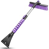 HEEYA Eiskratzer Auto, 84cm Auto Schneebürste ausziehbarer Schneekratzer und Bürste mit Schaumstoffgriff für Windschutzscheibe, Fenster, SUV, LKW