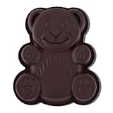 IKOPFLN Silikonform Silvester, Backform Bär Teddy Kuchenbackform braun Silikon Kindergeburtstag Weihnachten Silikonform für Kuchen Eis Schokolade Brot Dessert Pudding BPA Freiding BPA Frei, 1 Stück
