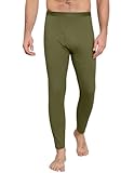 Ekouaer Thermo Unterhose Herren Lange Thermounterhose Winter Funktionswäsche Skiunterwäsche, Armeegrün, 2XL