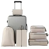 Reise-Kompressionsverpackungswürfel – 6 Stück Aufbewahrungsbeutel, Organizer | Packtaschen für Koffer, Kleidung, Bettwäsche, Schuhe, Toilettenartikel, Schmusetuch, Umzug, Flugzeug, Camping