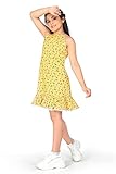 Fashion Dream Mädchenkleider aus Viskose-Mischgewebe, oberhalb des Knies, A-Linie, gelb, 7 Years-8 Years