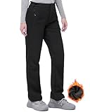 33,000ft Outdoorhose Damen Wanderhose Wasserdicht Softshellhose Winter Ski Hosen Warm Gefüttert Arbeitshose Snowboardhose Winddicht Trekkinghose Schwarz 42/31L