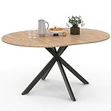 IDMarket - Ausziehbarer runder Esstisch ALIX 4-8 Personen Spinnenbein Holz und Schwarz 110-150 cm