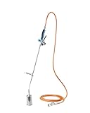 CFH Abflammgerät GV 900 inkl. Gasdruckregler DR 114 und Gasschlauch - Unkrautbrenner Gas Anwendung 2,5 bar mit 3/8' Anschluss, Ideal für Unkrautbeseitigung, Teer- und Teichfolienarbeiten, TÜV SÜD GS