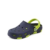 Tymar Kinder Gartenclogs Eva Strandschuhe Schwimmbadschuhe Mädchen Jungen Clogs (Dunkelblau/Grün, 36 EU)