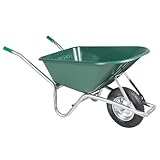 Rantry Schubkarre, grün, 90 l, 150 kg, aus verzinktem Stahl und Kunststoff, Gartenmöbel für den Außenbereich