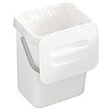 PRETYZOOM Müllcontainer für die Küche Hängebehälter mit Deckel Kompostbehälter für die Küche Abfallkorb abfalleimer küche küchenabfalleimer Hausmülleimer hängender Müllcontainer Plastik Weiß