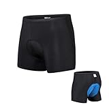 Fiohiros 3D-gepolsterte Radhose für Jungen, gepolsterte Radhose für Jungen, Alter 6–14 Jahre, atmungsaktiv, schwarz, Fahrradunterhose für Mountainbike, schnelltrocknend, Schwarz , 10-12 Jahre