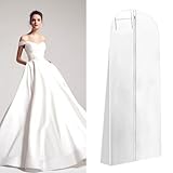 Brautkleidhülle Kleidersack 180 cm,Anti-Staub Atmungsaktiver Hochzeitskleid Kleidersack,Kleidungsaufbewahrungstasche Faltbar Kleidersack brautkleid Lang mit Reißverschluss für Brautkleider