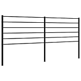 vidaXL Kopfteil, Bettkopfteil aus Stahl Metallkonstruktion, Betthaupt für Bett Metallbett Doppelbett, Bettzubehör Schlafzimmer, Metall Schwarz 180cm