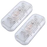 2 Stück Schnurschalter,Schnurschalter 2 Polig,lampenschalter,Zwischenschalter,Kabelschalter,schalter lampe,kabelschalter,6A 250V,für 2-3 Adrige Zuleitungen,für Lampen,Kleingeräte (Transparent)