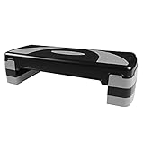 SportVida Steppbrett für Aerobic - Stepper für zuhause Training - Stepper Fitness - Fitnessgeräte für Fitnessstudio - Step Bench Höhenverstellbar - Viele Varianten (Grau 3-Tritthöhen)