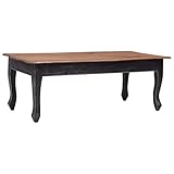 BUKSCYJS Couchtisch kleine Zimmer, Sofatisch, Wohnzimmertisch Couchtisch Schwarz 120 x 60 x 45 cm Massivholz MahagoniFür Wohnzimmer, Schlafzimmer, Büro, Eingang, Korridor