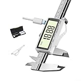Digitaler Messschieber mit wiederaufladbarem USB-C-Akku für Präzisionsmessung, 0 01 mm Genauigkeit, langlebiges Edelstahl-Lineal (150 mmA)