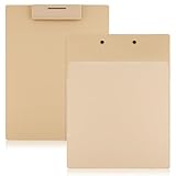 GAUENEEN Kunststoff-Klemmbrett mit Tasche, A4-Klemmbrett in Briefgröße für Studenten, Lehrer, Ärzte, Krankenschwestern, Bürobedarf, Schulanfang, Khaki
