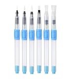 Suoumwa 6Pcs Wasserfarben-Pinselstifte Wasserfarbenpinsel für Anfänger zum Malen Zeichnen Kunstsachen Blau