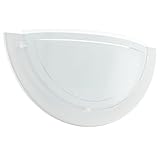EGLO Wandlampe Planet 1, 1 flammige Wandleuchte modern, Wandbeleuchtung für Innen aus Metall und Glas, Wohnzimmerlampe in Weiß, Flurlampe halbrund mit E27 Fassung