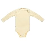 Grünes Glück Baby Body – Zweiteiliger Wolle Seide Body langarm -für entspanntes Umziehen nachts & unterwegs – Einzigartiges Geschenk zur Geburt (natur - Flexi-Body, 74/80)