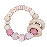 Tanja Schulz Shop | Greifring mit Namen – personalisiertes Babygeschenk zur Geburt oder Taufe – handgemacht & speichelfest – Geschenkidee für Babys