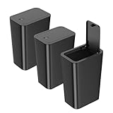 3 Stück Mülleimer Bad,9L Mülleimer Küche,Schmaler Mülleimer Mit Deckel Mülleimer Geruchsdicht Pop-Up Deckel PP Material für Bad,Küchen,Büro,Wohnzimmer,Schlafzimmer,WC Mülleimer (Schwarz)