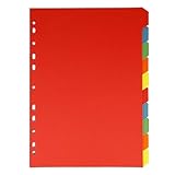 Westcott Register für Ordner A4 (100er-Pack) | Trennblätter für Din A4 Ordner | 10 farbige Tabs in 5 Farben als Ordner Organizer | Robuste 160g/m² mit Eurolochung | E-1733312 00