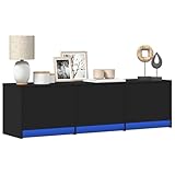 Iiaky TV-Schrank TV MöBel Fernsehschrank TV Cabinet Fernsehtisch Schrank Wohnzimmer LED Schwarz 140x34x40 cm Holzwerkstoff