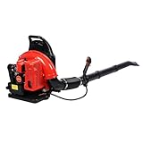 Haibinsuo 80 cc gasbetriebener Rucksack-Laubbläser, 2-Takt-Schneefräse mit 2,3 l Öltank für Rasenpflege, Garten, Hof, Gehweg, Garagenreinigung (900 CFM, 206 MPH), Rot