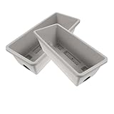 Hemobllo Rechteckiger Pflanztrog mit Untersetzer Mittlerer Garten Pflanzkübel aus Kunststoff 43cm Lang für Gemüse und Blumen Balkon und Fensterbank 2 Stück